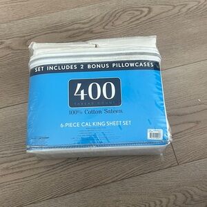 Luxury 400 Thread Count Cotton Sateen Sheet Set - White